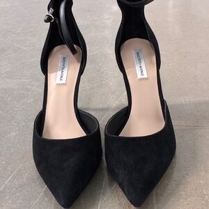 Saks 5th Ave Black Suede Mary Jane Heel